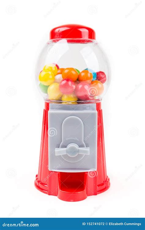 Red Plastic Bubble Gum Coin Vending Machine Stock Photo - Image of sticky, sugary: 152741072