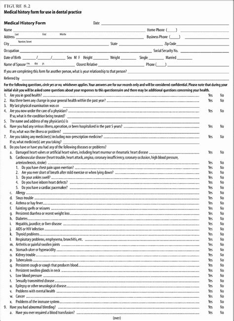 General Printable Medical History Form Template