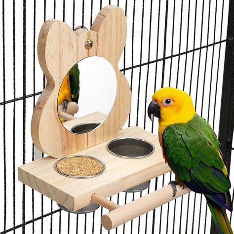 amazoncom frgkbtm parrot mirror toy  perch  stainless steel