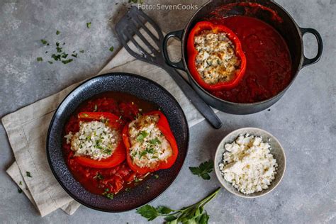 Gef Llte Paprika Mit Reis Und Feta Von Sevencooks