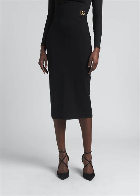 Dolceandgabbana Jersey Pencil Midi Skirt W Dg Logo Bergdorf Goodman