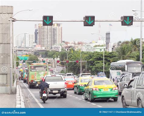 Traffic On The Phra Pinklao Bridge The Main Sanctuary Heading To Inner