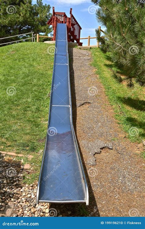 Slippery-slide on the Side of a Hill Stock Photo - Image of downhill ...