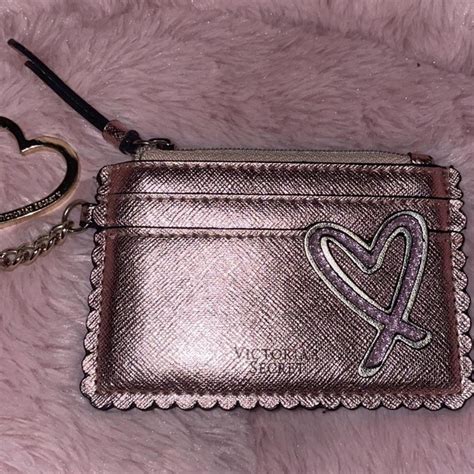 Victorias Secret Metallic Pink Cardholder Mini Depop