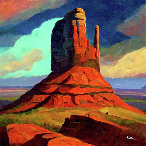 Mitten Butte Painting Digital Art by Rolleen Carcioppolo - Fine Art America