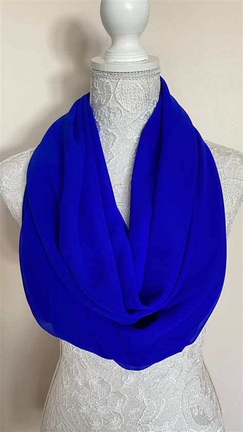 Infinity Scarf Royal Blue Etsy Uk