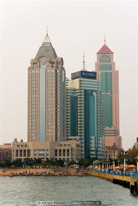 Photo Of Skyscrapers And Beach Downtown Qingdao Qingdao Shandong China