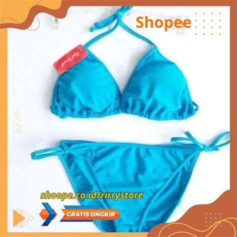 Jual BIKINI PANTAI SEGITIGA IKAT DENGAN CUP BUSA BK RXO BIKINI PANTAI SEGITIGA IKAT