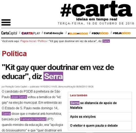 Oséias A cronologia do Kit Gay criado quando Fernando Haddad era ministro da educação