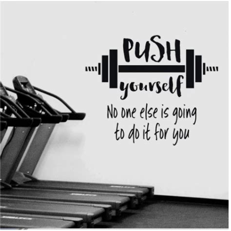 Push Yourself Yazısı Spor Salonu Duvar Stickerı