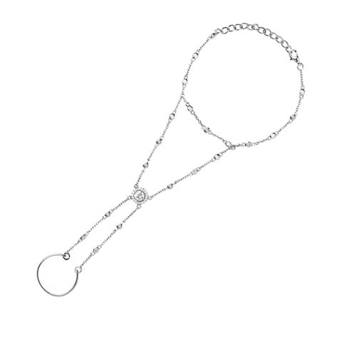 Браслет на кисть Жасмин с камнями серебряный, Артикул: PB005-11. Купить ...