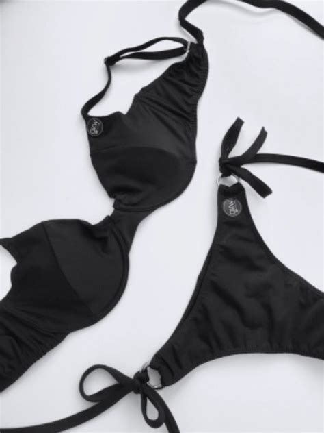 Bikini Con Aro Negra Less Arandelas Okwgirls
