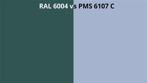 RAL 6004 vs PMS 6107 C | RAL Colour chart UK