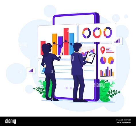 Concepto de análisis de datos la gente trabaja frente a un gran