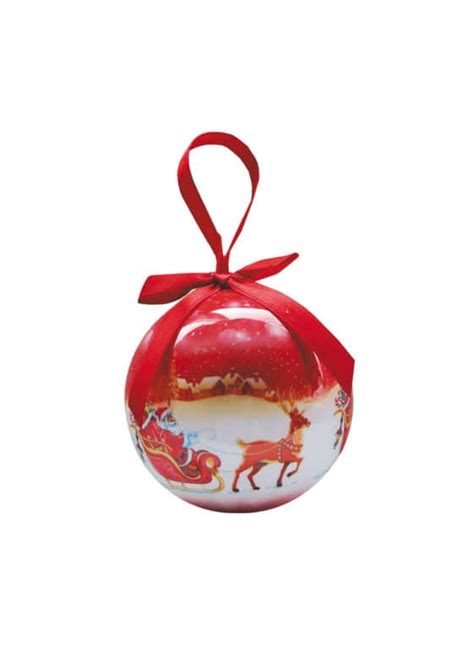 Decoupage Baubles 75mm Red Santa Wsleigh The Cps Warehouse