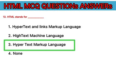 Html Mcq Question Answers Html Important Questions Answers Html Css Html In Hindi Html5