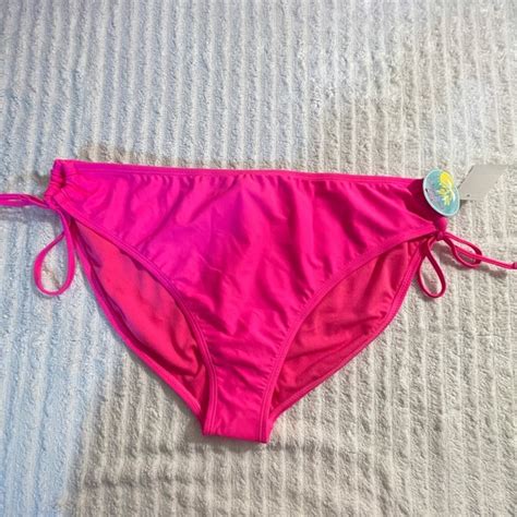 Island Soul Curve Swim Nwt Solid Sweetpea Hot Pink Bikini Bottom Side Ties B Poshmark