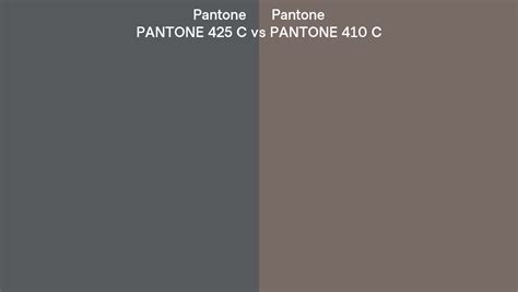 Pantone 425 C vs PANTONE 410 C side by side comparison