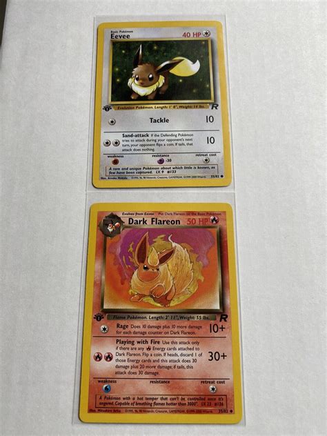 Pokemon 1st Edition Dark Flareon Eevee Rocket Set Vintage Values MAVIN