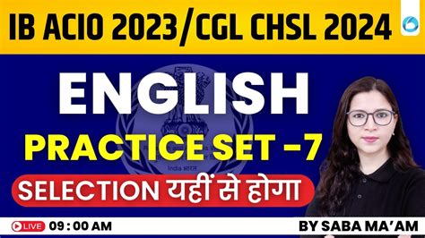 Ib Acio Ssc Cgl Chsl English Practice Paper