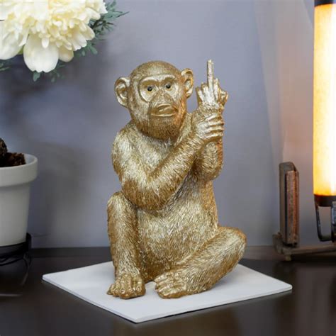 Amazon de Objectz Gorilla Fuck You Mittelfinger Stinkefinger ungewöhnliche Deko Figur für