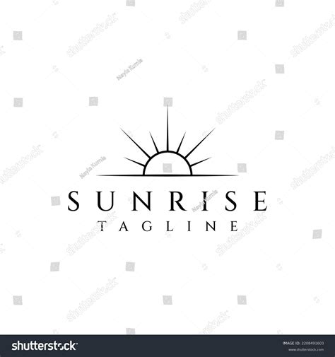 Sunrise Horizon Line Vector Logo Design Stock Vector Royalty Free