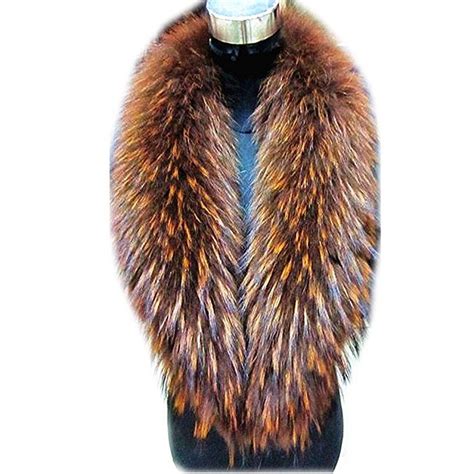 Gegefur Large Long Detachable Natural Raccoon Fur Collar For Winter At Amazon Women’s Clothing