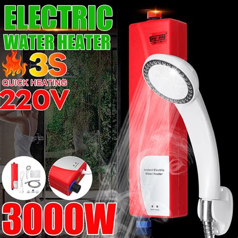 3000W Electric Water Heater Mini Tankless Instantaneous Water Heater Kitchen Bathroom Shower Hot