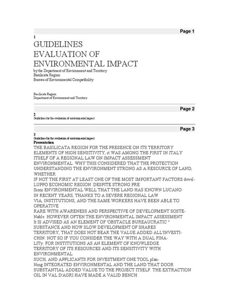 Guidelines For Environmental Impact Assessment National Environmental Policy Act