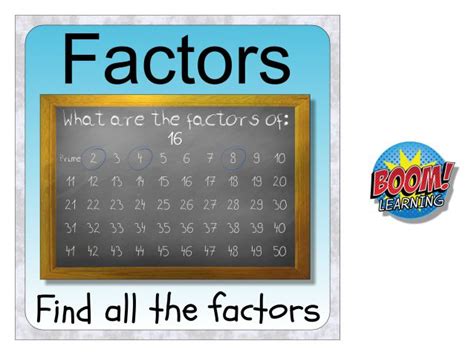 5 fun Factors resources for factors, primes & squares