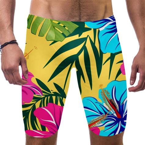 Jammers For Men Mens Swim Jammers Modern Colorful Flower Floral