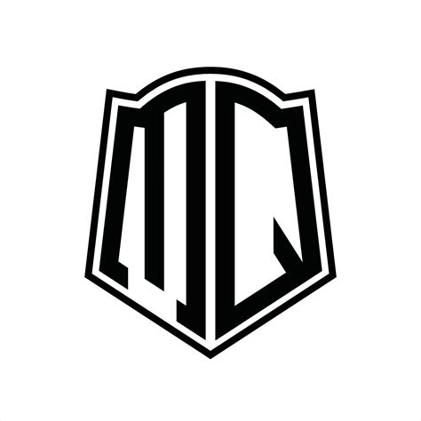 Mq Logo Monogram With Shield Shape Outline Design Template 16577434