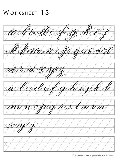 Calligraphy Letters A Z Practice Sheets