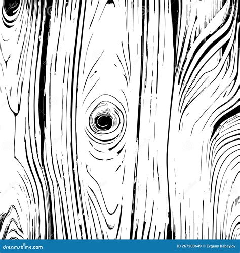 Light Wood Texture Background With Knots Black And White Drawing