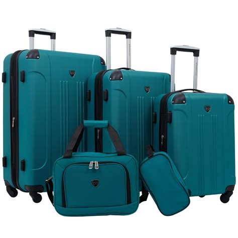 Travelers Club Chicago Hardside Expandable Spinner Luggage, Teal, 5