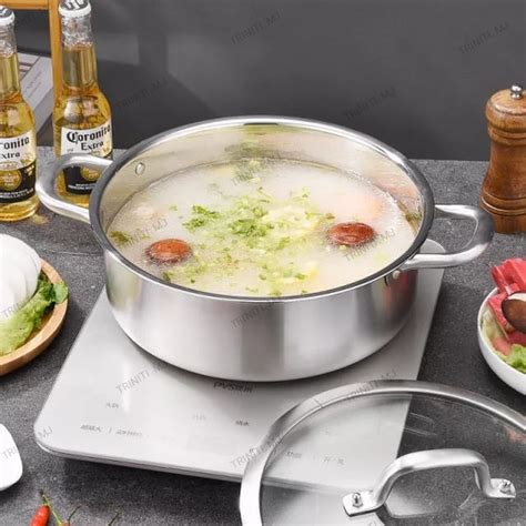 Multifuncional Stainless Steel Single Double Soup Chamber Hot Pot High Quality Soup Pot PT