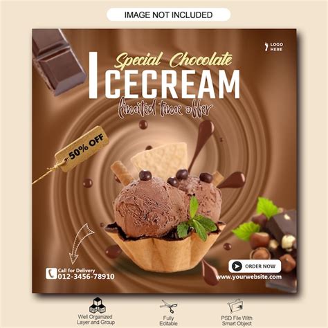 Premium Psd Psd Ice Cream Social Media Post Design Template