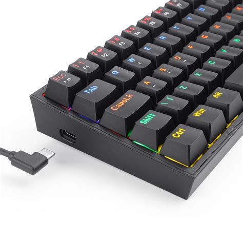 TECLADO MECANICO GAMER FIZZ RAINBOW SWITCH BLUE REDRAGON K617-R-B PRETO ...