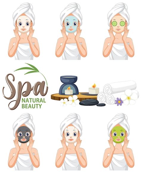 Free Vector Woman Applying Facial Mask