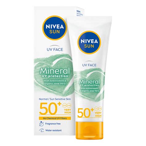 НИВЕА SUN MINERAL UV PROTECTION SPF50+ слънцезащитен крем за лице с ...