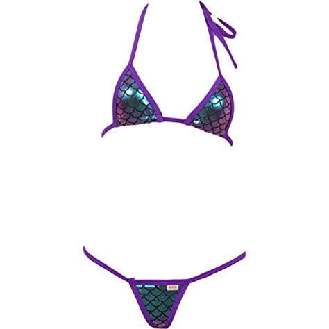 Adiva Intimates Micro Scale Bikini Top And G String Iridescent Scale Sexy Bikini Affordable