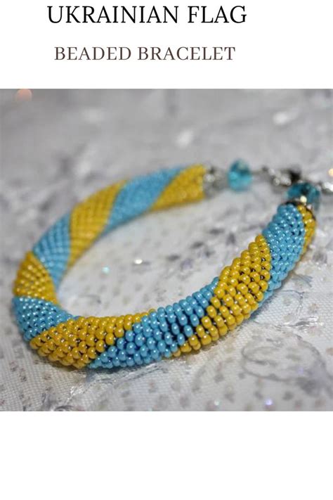 Ship From Us Blue And Yellow Ukraine Flag Bracelet Seed Bead Bracelet