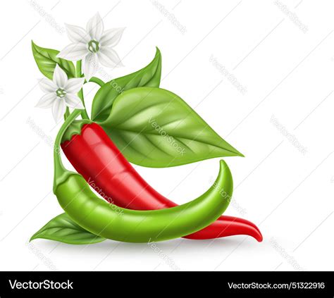 Red And Green Hot Chili Pepper Royalty Free Vector Image