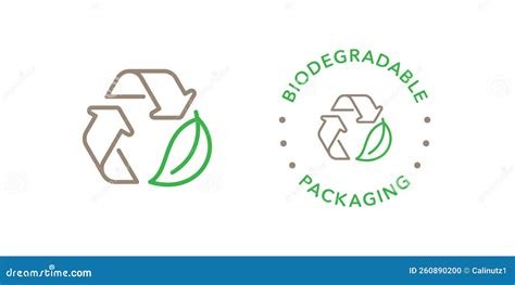 Biodegradable Packaging Vector Icon Badge Logo