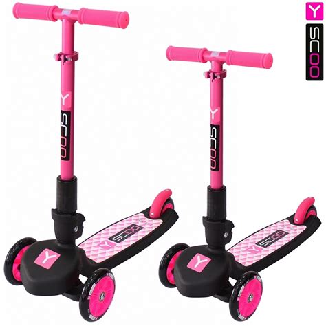 Трехколесный самокат Y-SCOO TRIO MAXI 120 розовый - Трехколесный