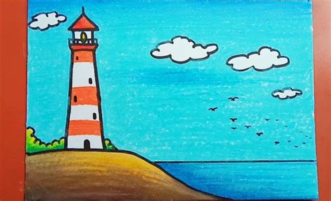 How To Draw a lighthouse step by step - Simple Lighthouse Sketch ...