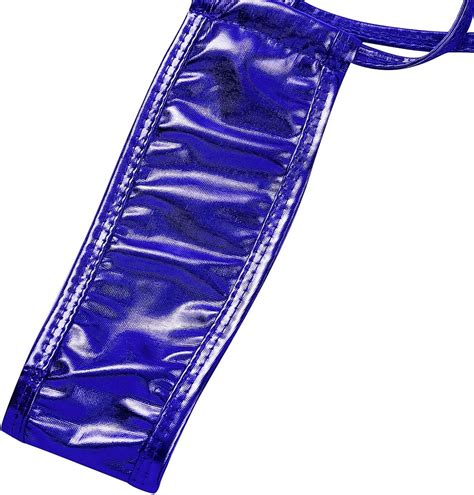 inlzdz Sexy Damen Mini Bikini Set Glänzend Einteiler Thong Micro BH Bra Monokini Dreipunkt