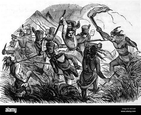 Battle Of Tippecanoe November 7 1811 Engraving Circa 1849 Stock