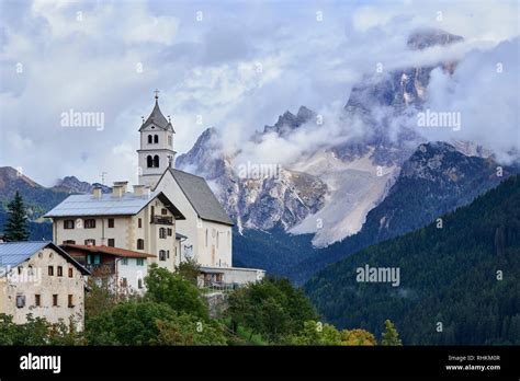 Chiesa di Santa Lucia of Colle Santa Lucia in the Dolomites, Belluno ...