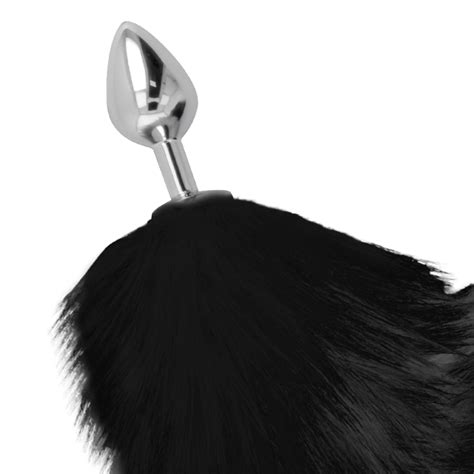 Plug Anal Silver Con Cola Negra